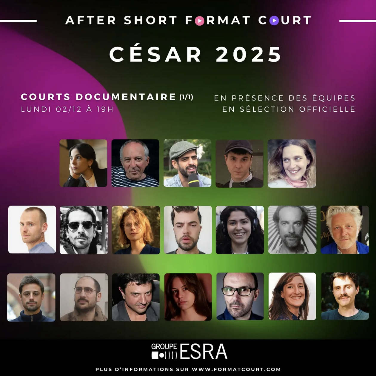 After Short Documentaire, lundi 2.12, 19h à l’ESRA