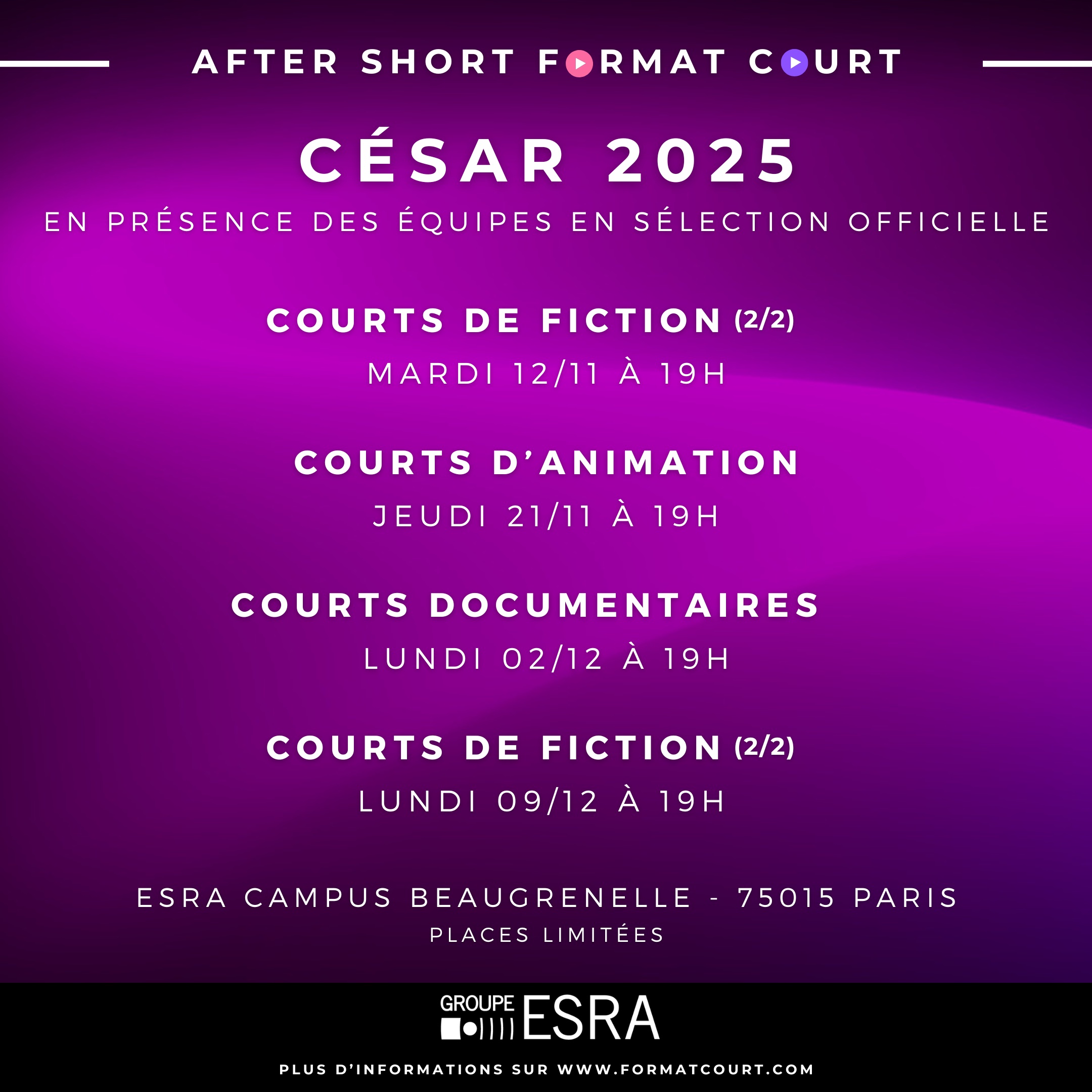 Nouveau Cycle After Short ! A la rencontre des équipes de courts en sélection officielle aux César 2025 !